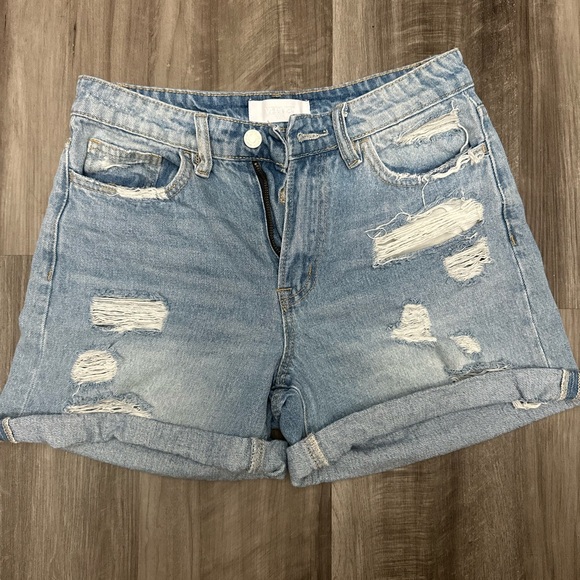 Distressed Denim Women Shorts - Picture 1 of 3
